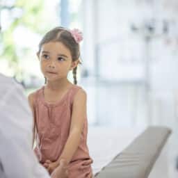 Young girl in the nurses office