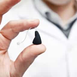 Close up of hearing aid